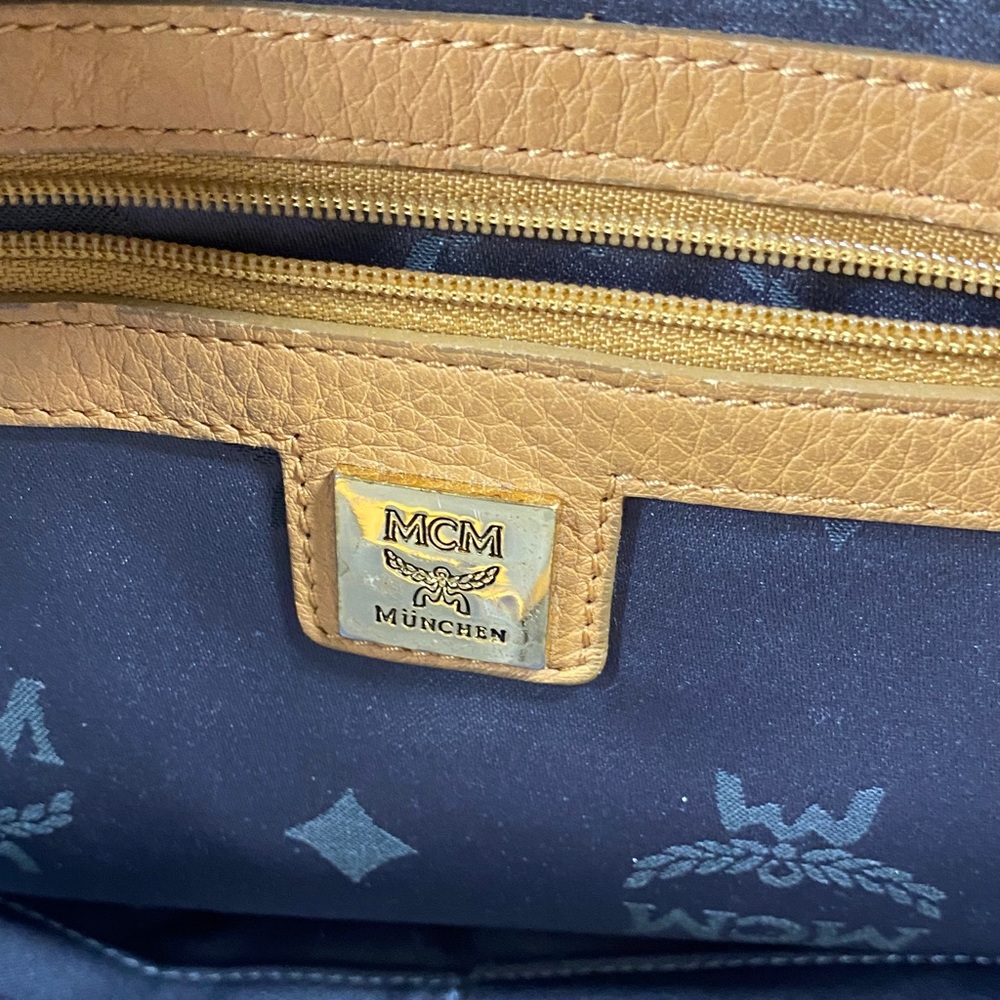 MCM Tan and Gold Studded Backpack - Picture 13 of 16